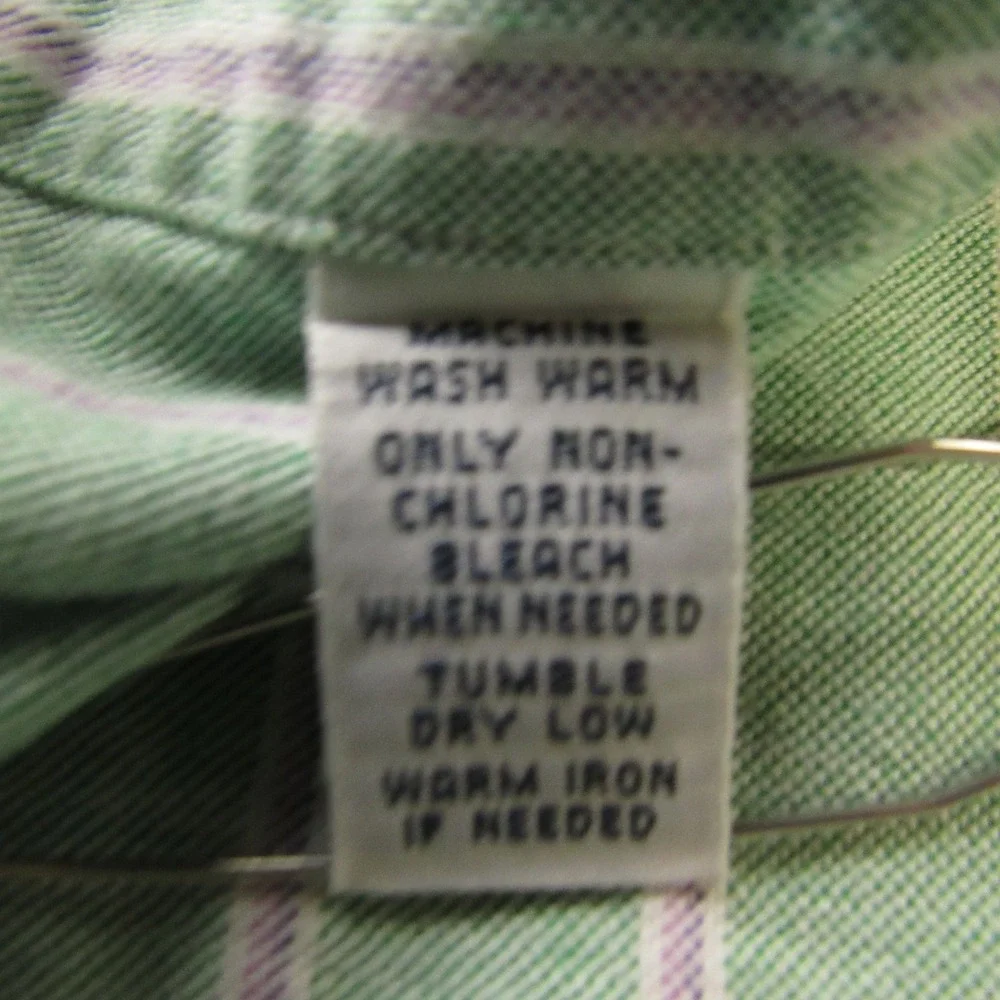Ralph Lauren Shirt Mens XL Green Stripe Classic‎ Fit Short Sleeve Button Down